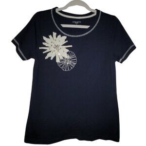 LAURA SCOTT NAVY BLUE T-SHIRT SMALL